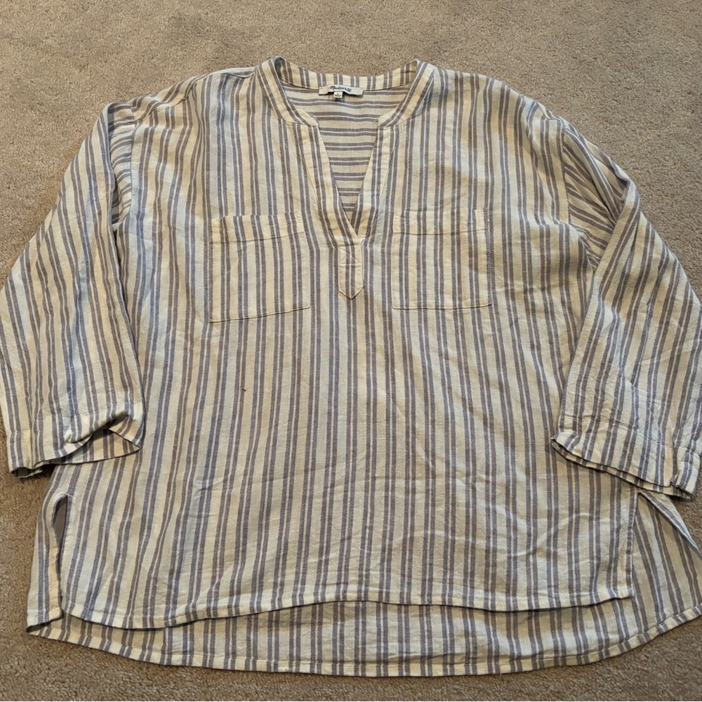 Madewell Womens Small Striped Tunic Top 100% Cotton